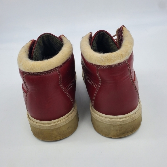VINTAGE TIMBERLAND NELLIE WATERPROOF BOOTS CITY RED JUNIORS SIZE 5 M SHOES - Picture 5 of 12